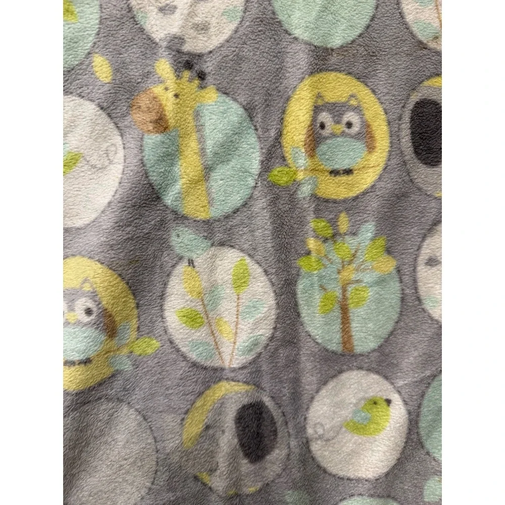 Garanimals Baby Blanket Gray Yellow Owl Giraffe Elephant Popcorn Sherpa GM45716N
